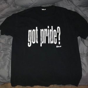 Black “got pride?” T shirt